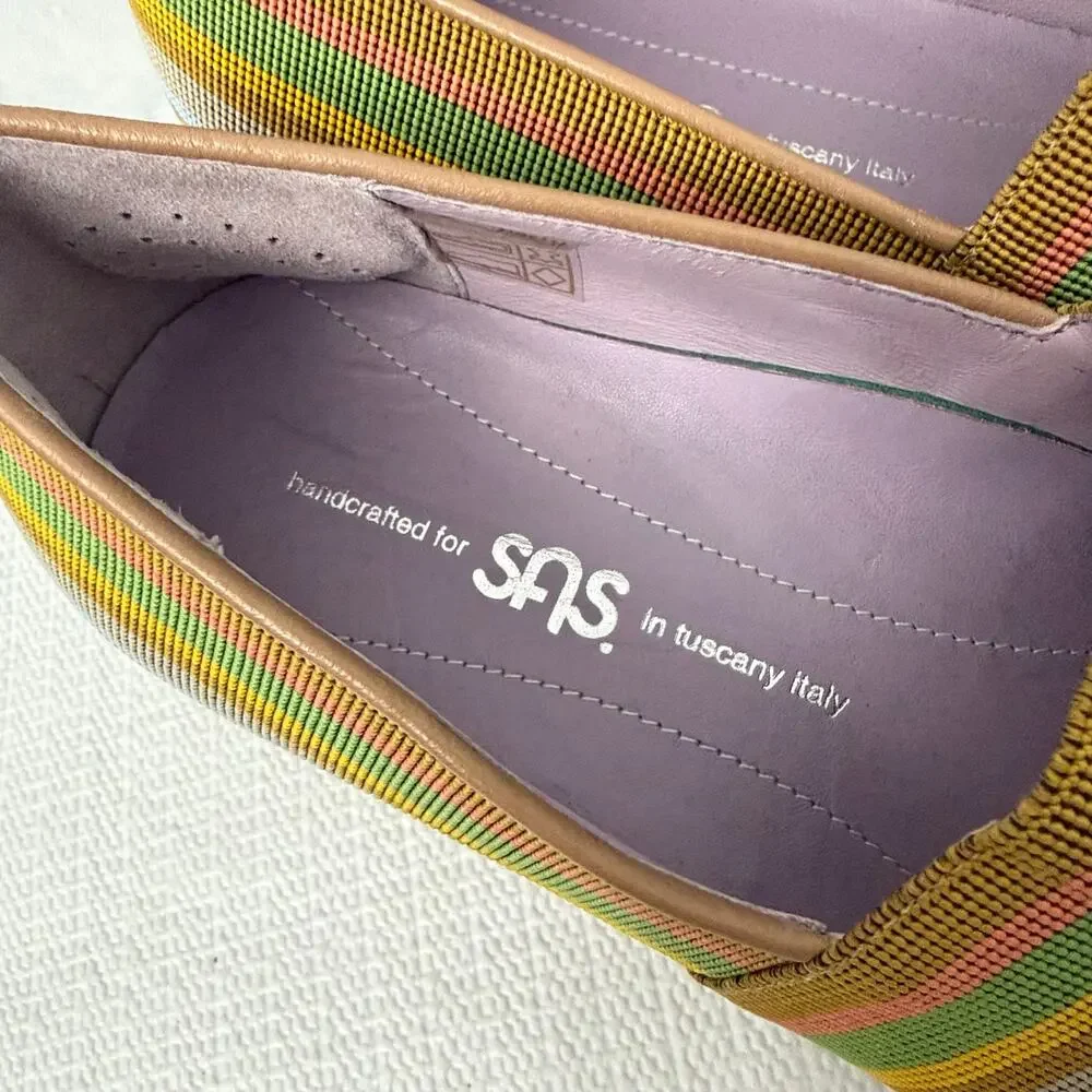 SAS Becky Wedge Espadrilles Women’s 7.5 Wide Italy Multicolored Comfort Shoes
